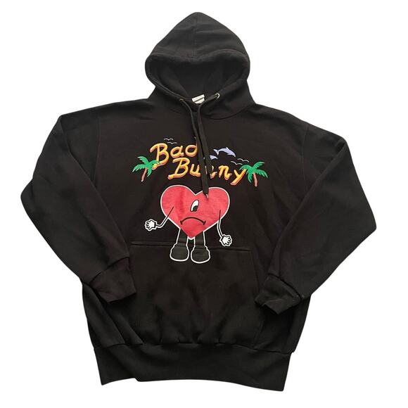 Cotton Plus Bad Bunny Womens Size M Black Pullover Hoodie - Picture 1 of 12